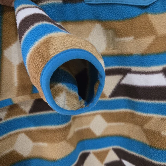 Patagonia Synchilla Fleece Pullover Snap-T Teal Brown Aztec Mountain Mens Medium